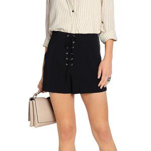 A.L.C. Kyle Navy Lace-Up High-Waist Shorts